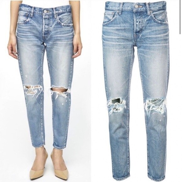 Moussy Vintage Latrobe Tapered Distressed Jeans Size 27 - Picture 8 of 8